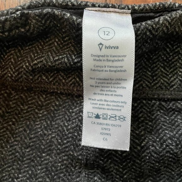 Ivivva Leggings *Charcoal* Size  12 - Picture 4 of 7